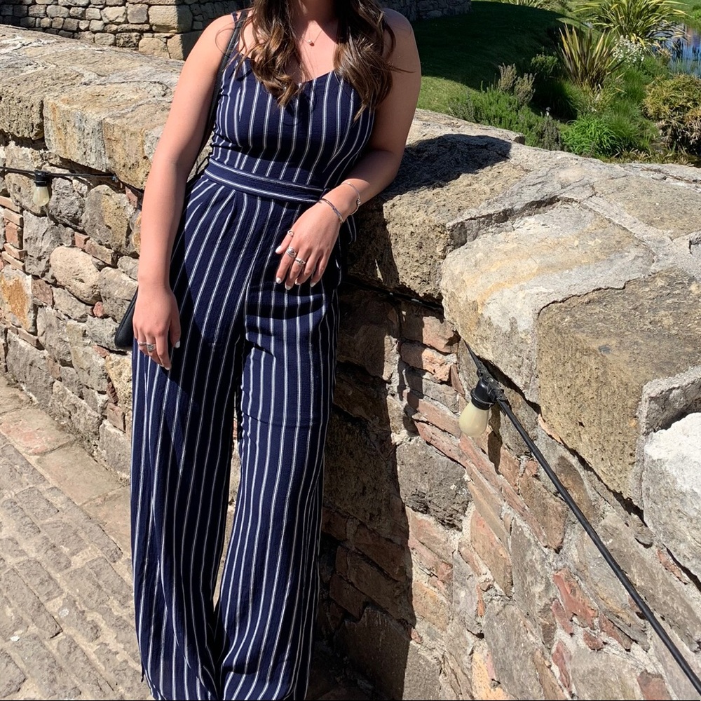 Stripped Navy Jumpsuit